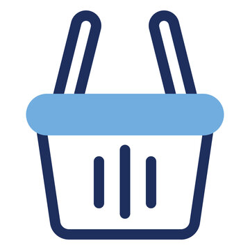 Shopping basket retail store duo tone icon for supermarket grocery and commerce