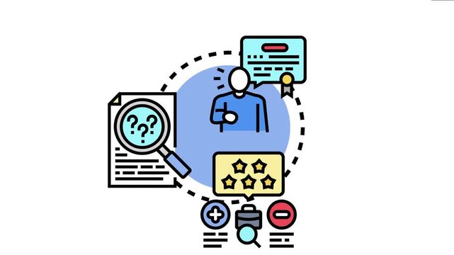 Person evaluating business processes and assessment criteria, reviewing requirements and rating performance using a structured methodology for quality and improvement