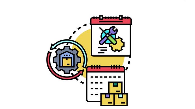 Just in time inventory concept displaying a cyclical process of planned production, precise scheduling, and efficient material delivery to optimize supply chain operations and minimize holding costs