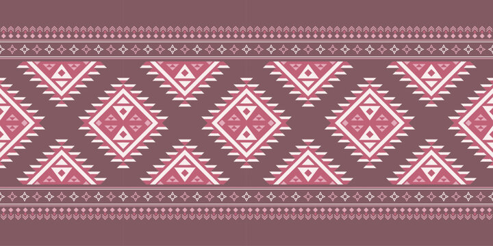 Minimalist mauve pink geometric diamond seamless pattern cute aztec tribal ornament vector for bohemian fashion fabric textile wrapping paper design