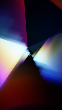 Vertical dark prism flare with dramatic cinematic light background.