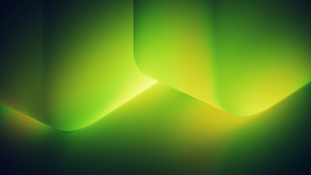 Bright green gradient block background with soft abstract glow.