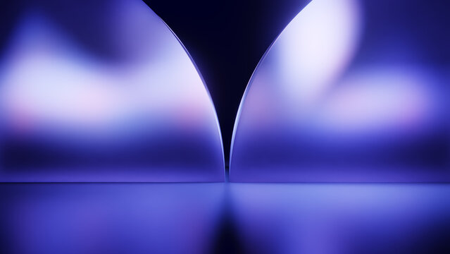 Symmetric gradient background with soft glowing abstract forms.