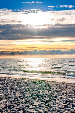 Scenic sunset over the sandy beach of Kampen on Sylt island