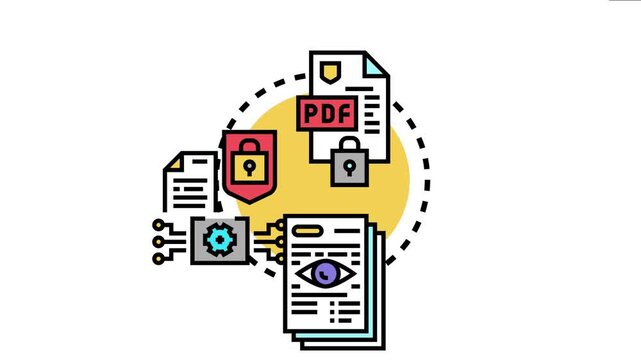 Digital documents and confidential data safeguarding concepts presenting secure file storage, cyber protection, and private information access in an abstract