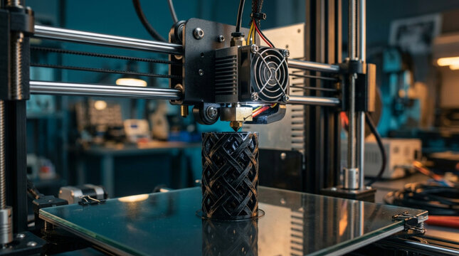 3D Printer Building Intricate Object, Technology, Innovation, Manufacturing Concept