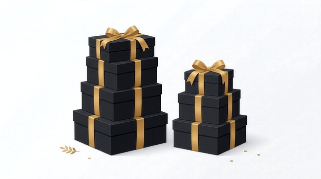 Minimal Luxury Gift Box Black Friday Illustration