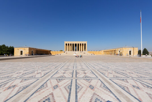 Turkey, Ankara, Anitkabir, People visiting Ataturk's Mausoleum