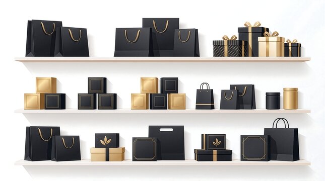 Minimal Luxury Retail Display Black Friday Illustration