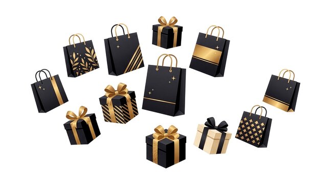 Minimal Floating Black Friday Shopping Elements