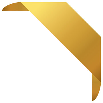 gold sticker corner curl element for banner design concept