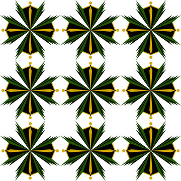 Green Gold and Black Abstract Geometric Art Deco Style Pattern Background