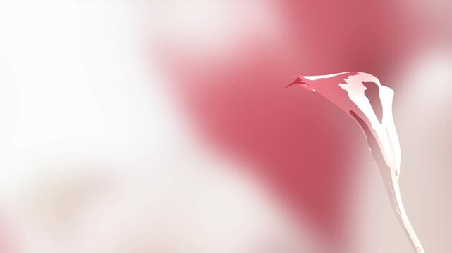Minimalist abstract moving pink plant silhouette.