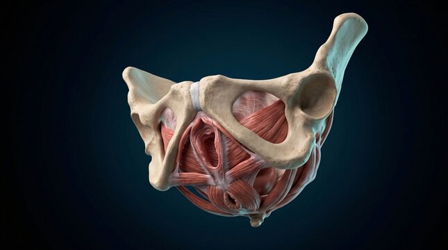 Human Pelvis and Gluteal Muscles Anatomy Illustration