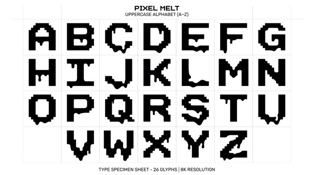 Pixel Melt Alphabet A to Z