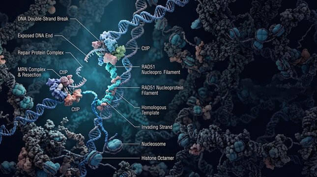 DNA Double Strand Break Repair Process with RAD51 and CtIP Proteins