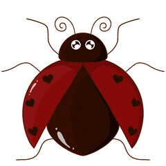 Cute isolated red ladybug illustration © สุกัญญา ใจชาญ