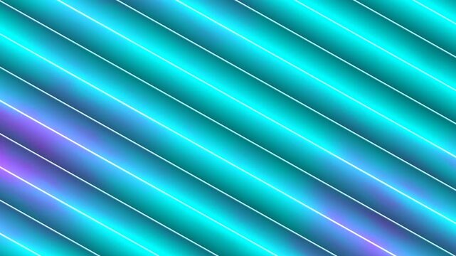 Abstract neon cyan diagonal stripes background, glowing blue geometric lines pattern, futuristic gradient motion graphic for tech video