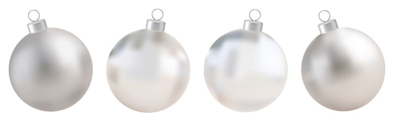 Naklejka premium White matte Christmas bauble ornament with decorative gold details. Realistic 3D Christmas bauble ornament is perfect for holiday projects and holiday celebrations.