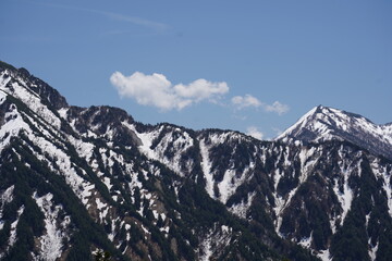 Obraz premium Majestic snow mountains under blue sky