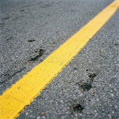 Fototapeta premium Vibrant Yellow Road Line Guiding The Way Forward