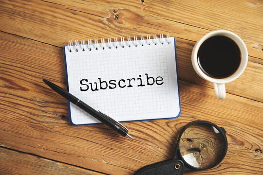 subscribe word on white paper