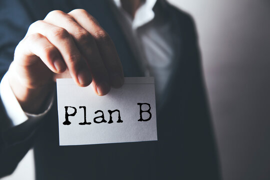 Plan b text on a note