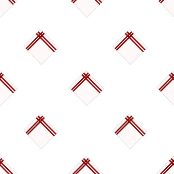 hand drawn simple geometric white square shapes with red plaid pattern corner detail seamless pattern