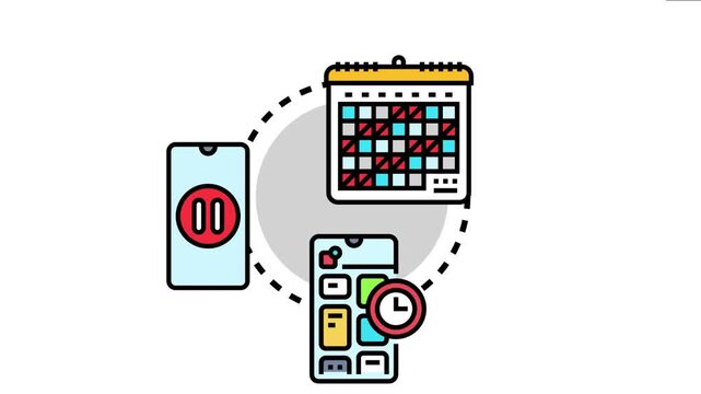 Concept identifying the importance of pausing digital device usage and scheduling breaks for improved time management, personal well being, and a better work life balance