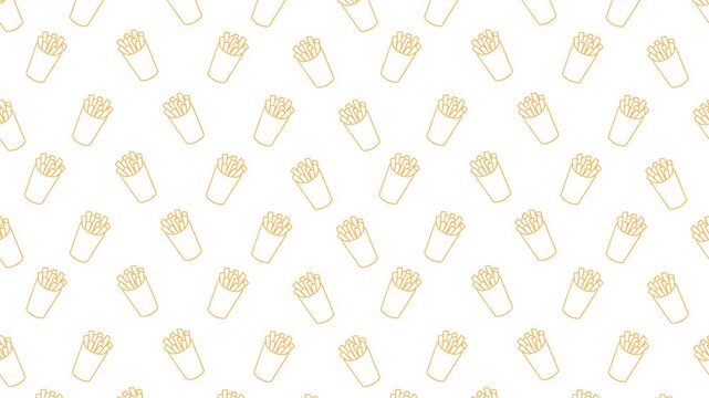 Animated French Fries Seamless Loop Background