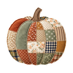 Obraz premium Faux Patchwork Floral Pumpkin PNG