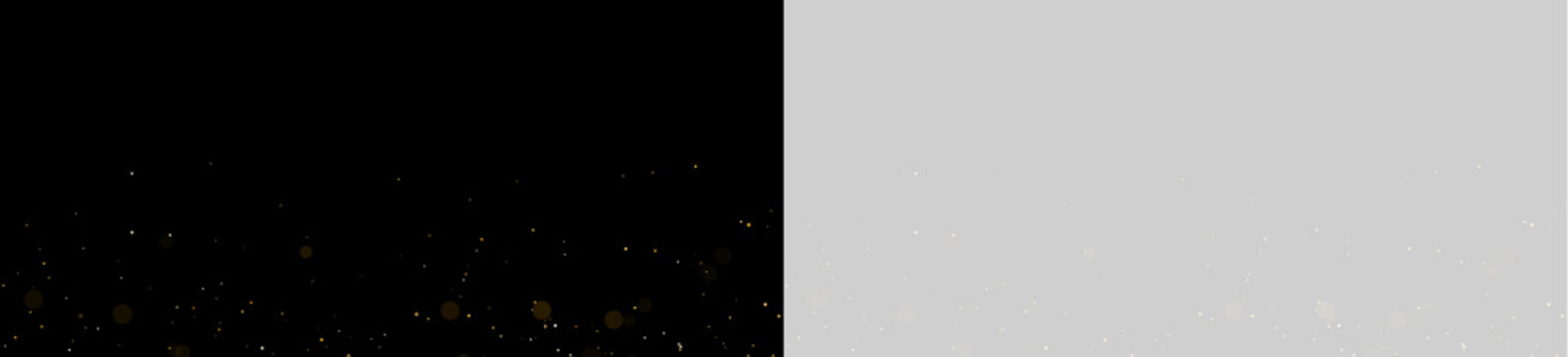 Tiny glowing particles scatter across a dark background creating a starry effect. The spots vary in warm golden hues with subtle transparency and soft focus.