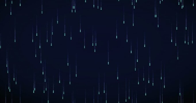 Binary code streams fall slowly in a violet-tinged matrix rain animation.