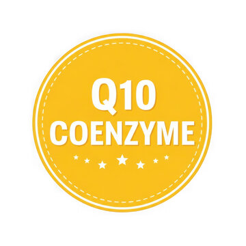 Q10 coenzyme logo isolated on transparent background