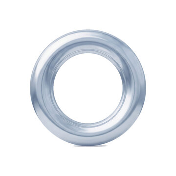 3D rendered Y2K chrome metallic ring torus