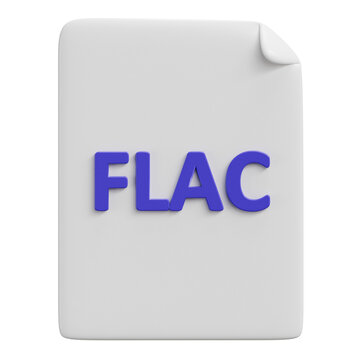3D FLAC File Format Icon for Lossless Audio