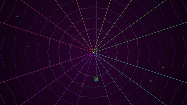 Digital neon spider web pattern variations