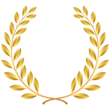 gold laurel wreath frame for award victory and success concept