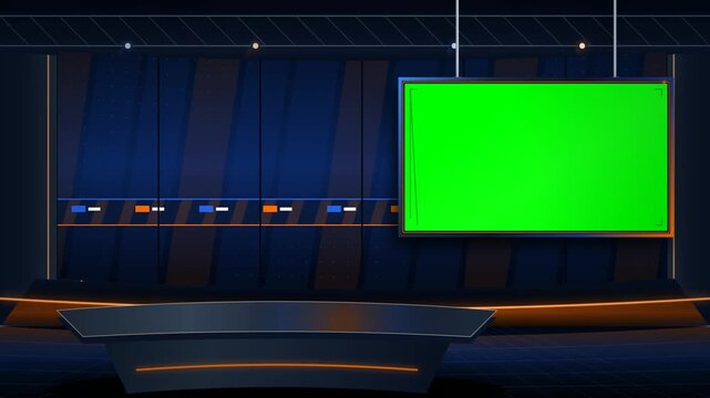 Virtual News Studio with Green Screen