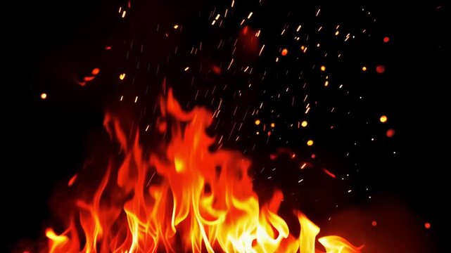 Realistic Fire Flames with Intense Heat and Glow