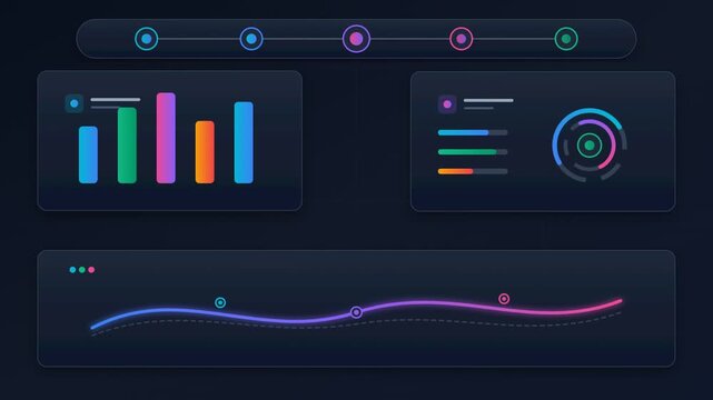 Dashboard UI UX design vector template, analytics and statistics data infographics