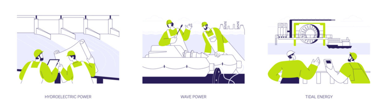 Alternative energy source abstract concept vector illustrations.