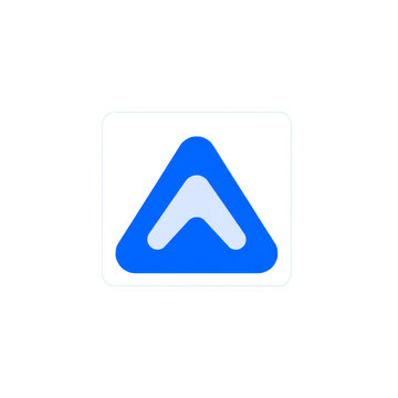 Blue abstract triangle arrow logo design