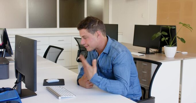 Lifestyle videos indoor of people doing activities at office, working in office, man using desktop c