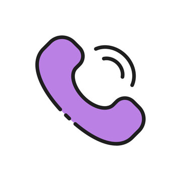 Telephone call communication line icon