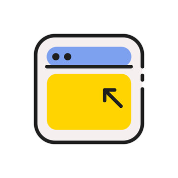 Online payment browser interface line icon