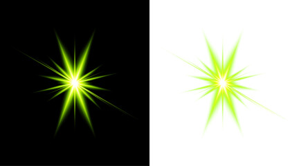 Fototapeta premium A vibrant glowing starburst effect presented in two contrasting color schemes for design versatility