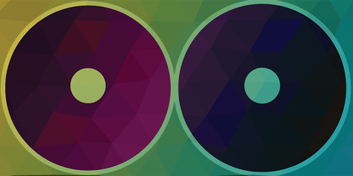 Abstract Low Poly Geometric Background with Symmetrical Circles