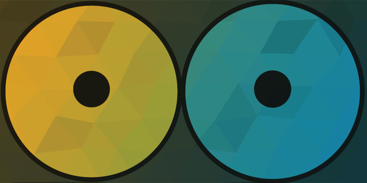Abstract Low Poly Geometric Background with Symmetrical Circles