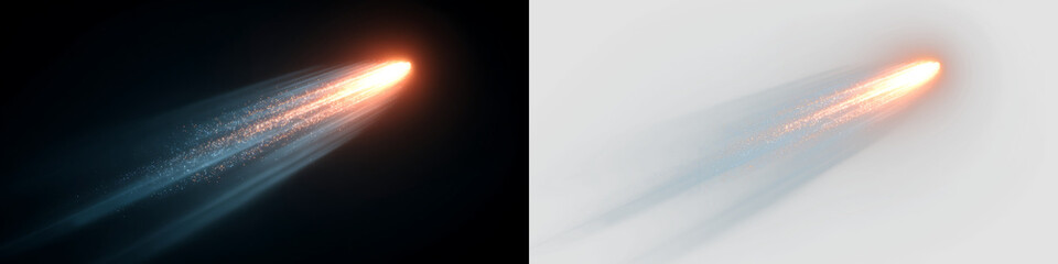 Brilliant Meteor Effect with Glowing Orange Sparkles © Boris